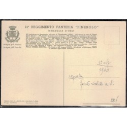 Cartolina reggimentale 14° rgt. Fanteria "PINEROLO"