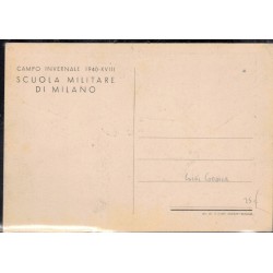 Cartolina Campo Invernale Scuola Militare di Milano Aprica 1940