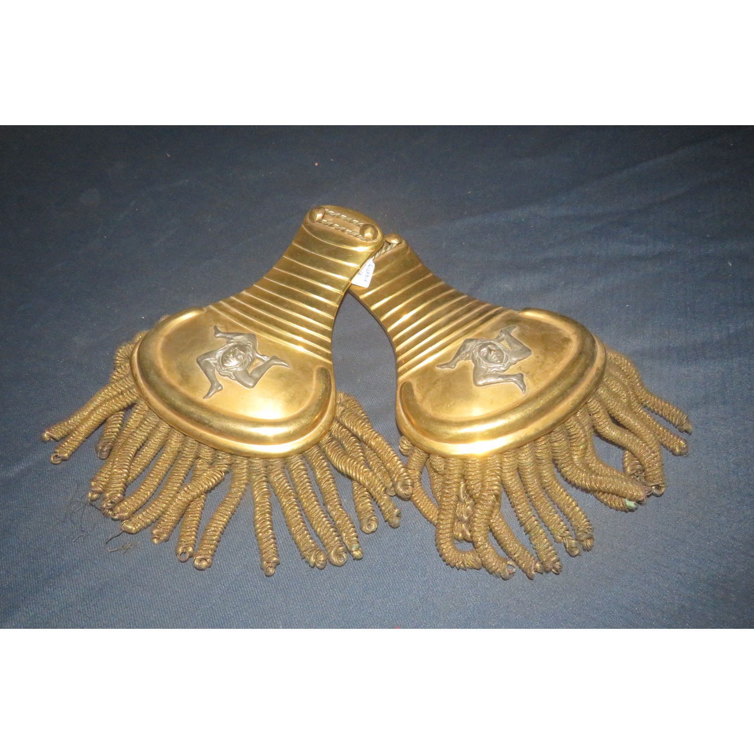 Coppia di controspalline in metallo da Ufficiale Guardia Civica Palermo 1848