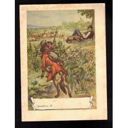 Quaderno scolastico anni 50/60 serie Le Favole di La Fontaine