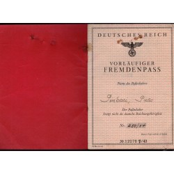 Vorlaufiger Fremdenpass di un operaio italiano occupato in Germania 1944/45