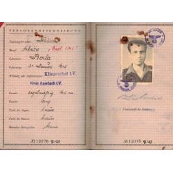 Vorlaufiger Fremdenpass di un operaio italiano occupato in Germania 1944/45