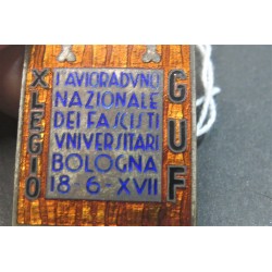 Distintivo 1° Avioraduno Nazionale Fascisti Universitari Bologna  Anno XVII Era Fascista raro !!