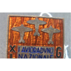 Distintivo 1° Avioraduno Nazionale Fascisti Universitari Bologna  Anno XVII Era Fascista raro !!