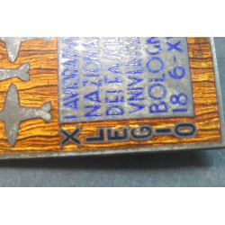 Distintivo 1° Avioraduno Nazionale Fascisti Universitari Bologna  Anno XVII Era Fascista raro !!