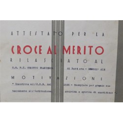 Attestato Croce al Merito  Opera Balilla ONB