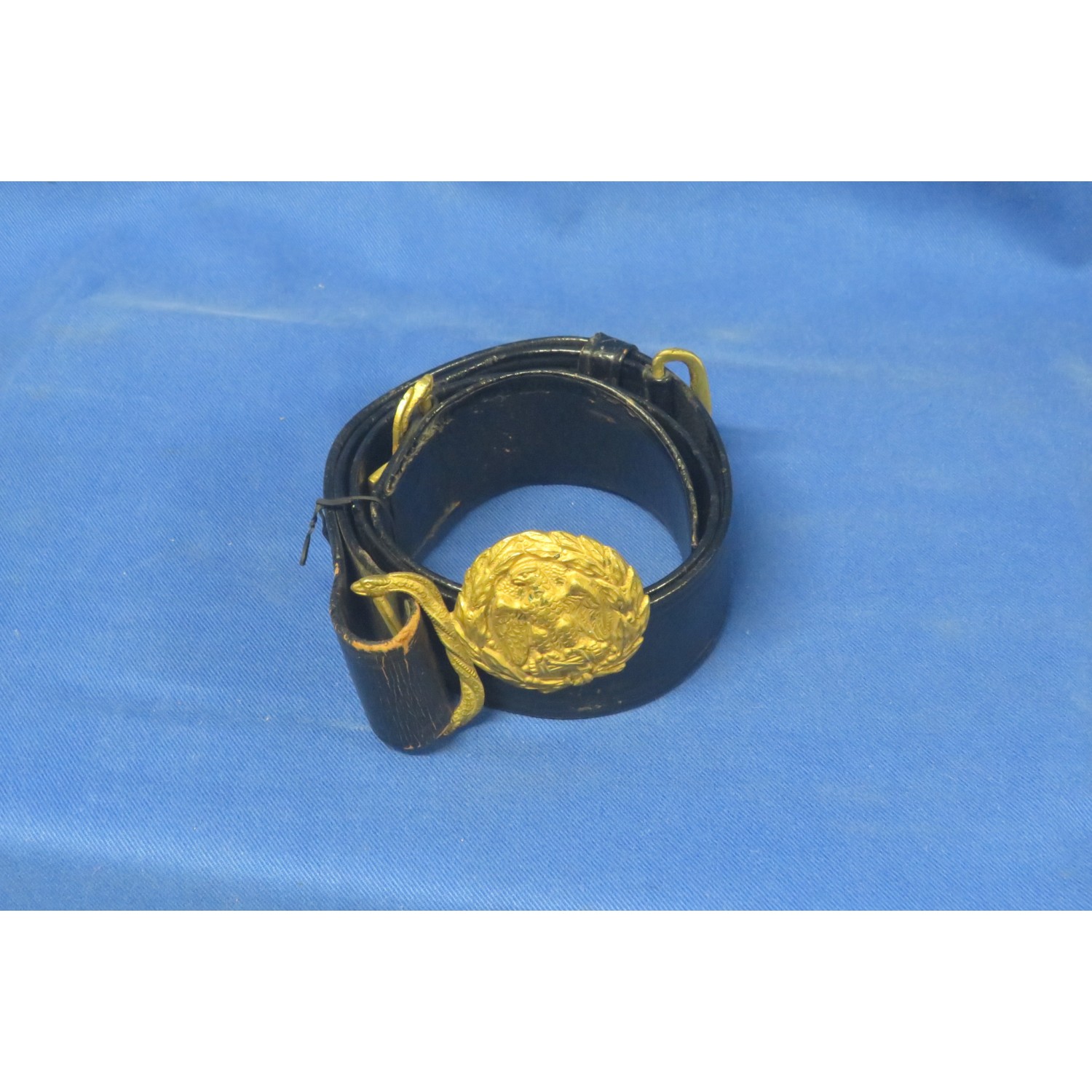 Cinturone in cuoio nero per la Grande Uniforme Sahariana nera.