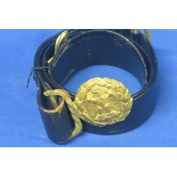 Cinturone in cuoio nero per la Grande Uniforme Sahariana nera.