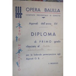Diploma Opera Balilla
