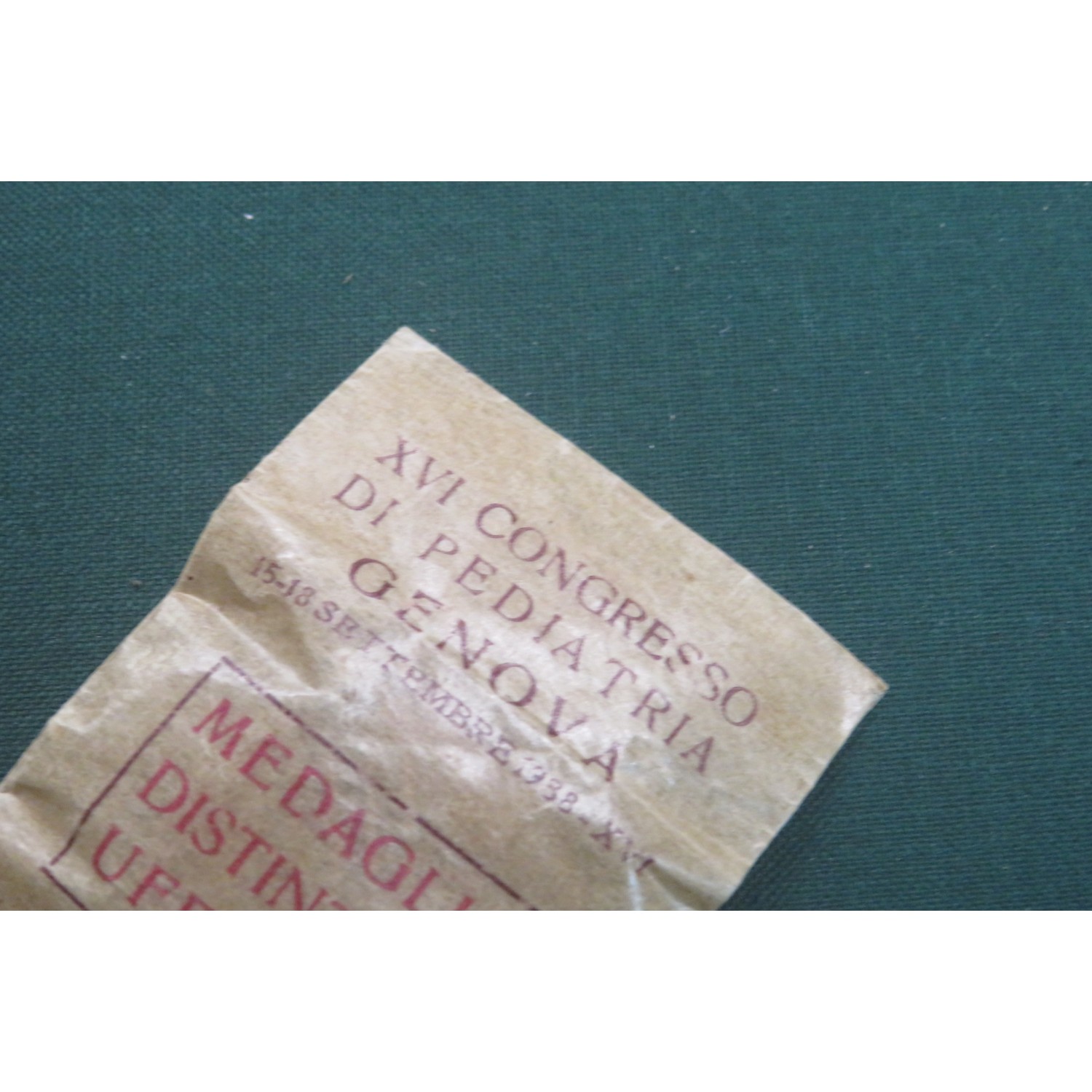 Medaglia in bronzo XVI Congresso di Pediatria Omaggio Buitoni con busta originale