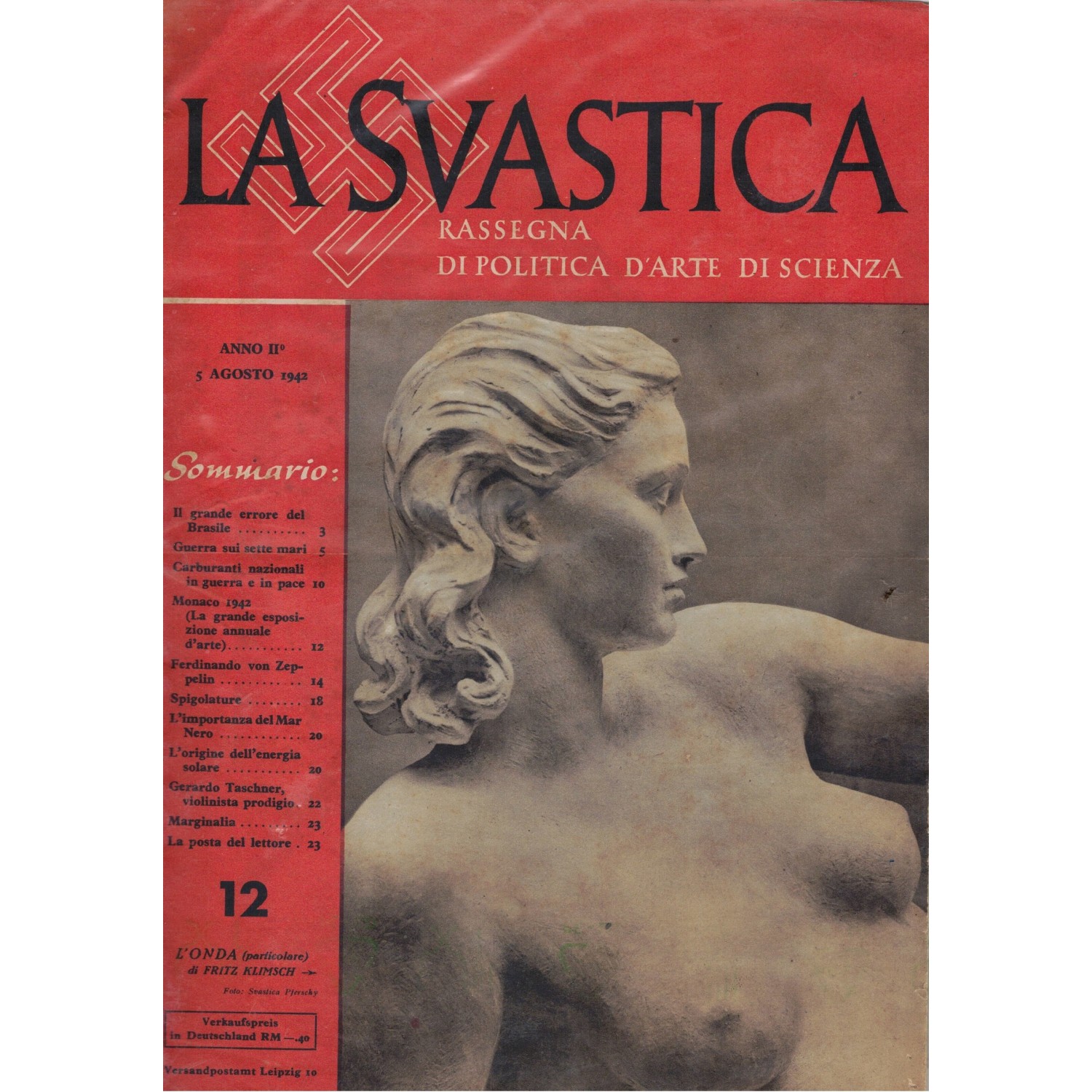 The Swastika periodical of Culture Art Science number 12 of 1942