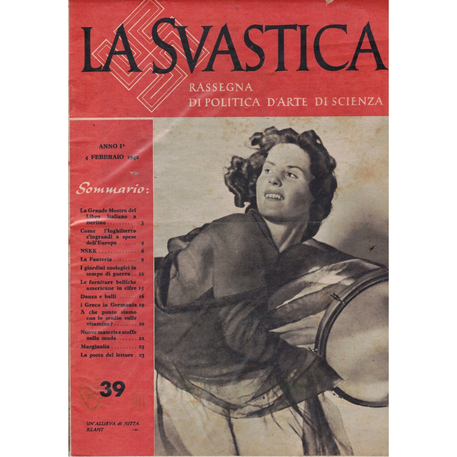 La Svastica periodico di Cultura Arte Scienza numero 39 del 1942