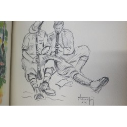 Libro Alpini a Fondo valle , disegni ed appunti di Pino Stampini