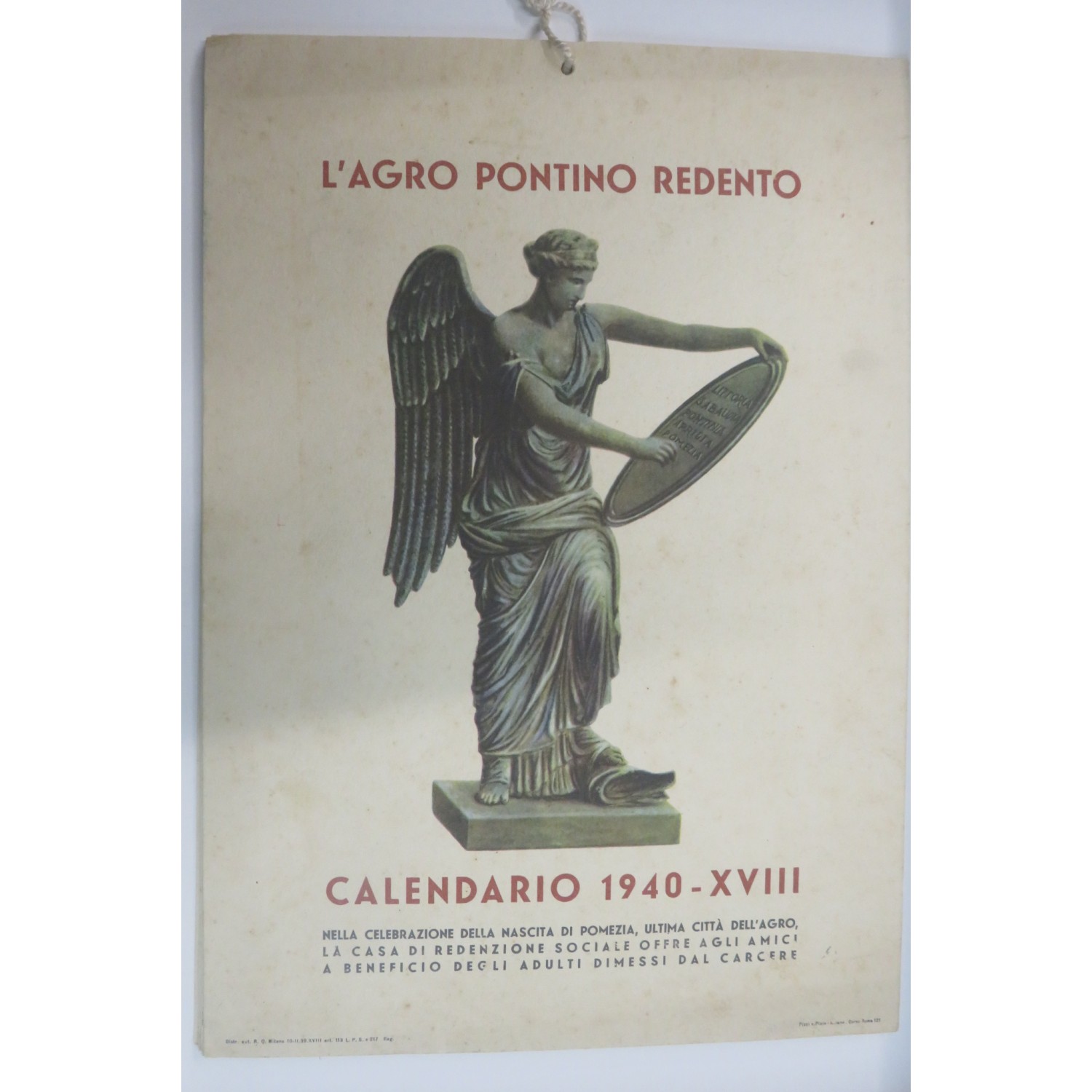Calendario  1940 L Agro Pontino Redento