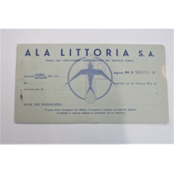 Biglietto Aereo ALA LITTORIA  Generale Cesaretti Antonio