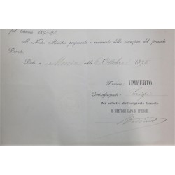 Decreto di nomina a Sindaco , Collecchio Parma , periodo Umberto I°