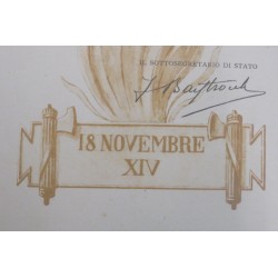 PRO PATRIA certificate I donated gold to the homeland 1936