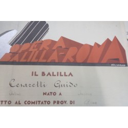 Attestato di promozione a Capo Squadra Opera Balilla Roma