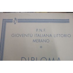 Attestato Diploma Primo Premio Ludi della Cultura 1940 Merano