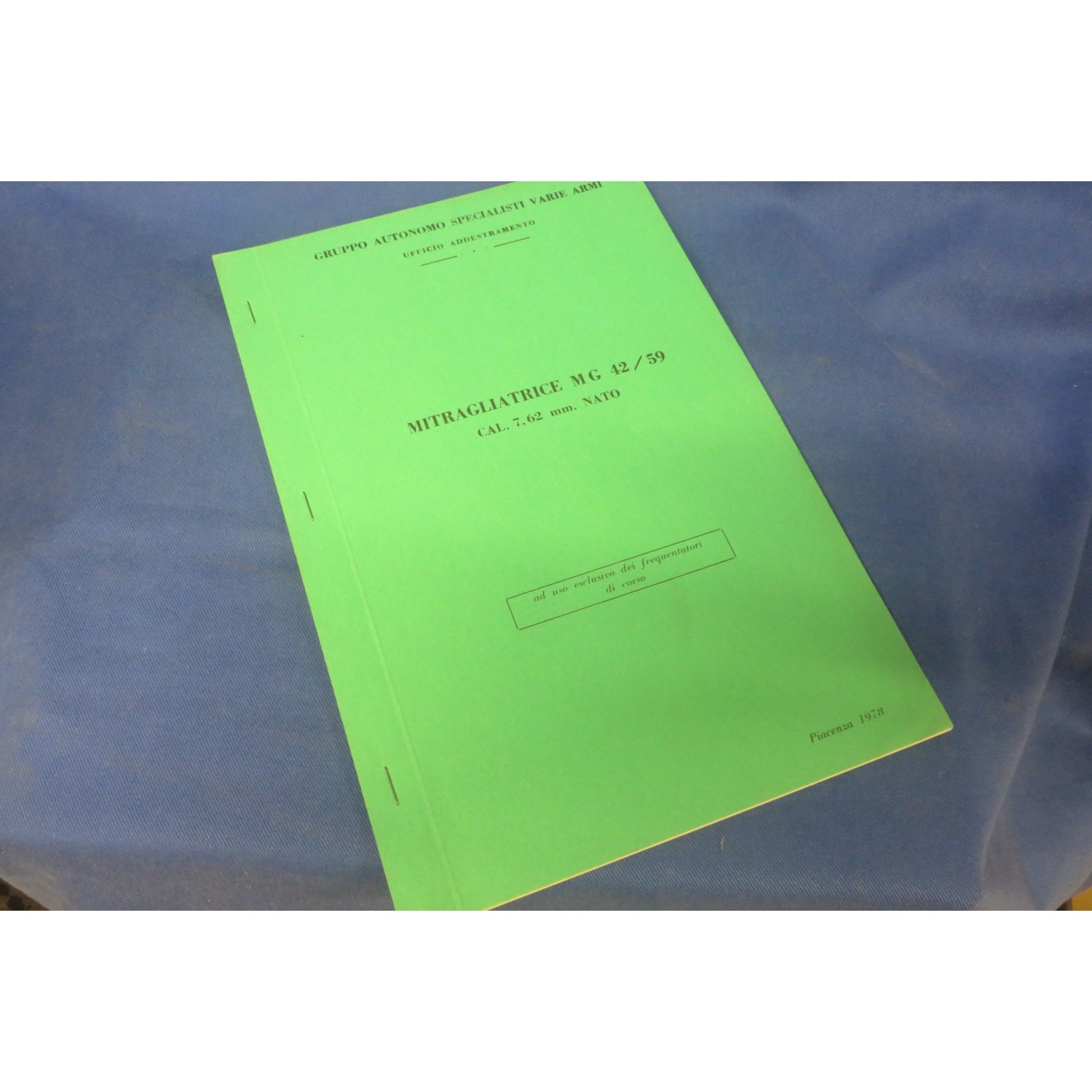 Libro manuale Ufficio Addestramento Mitragliatrice MG42/59