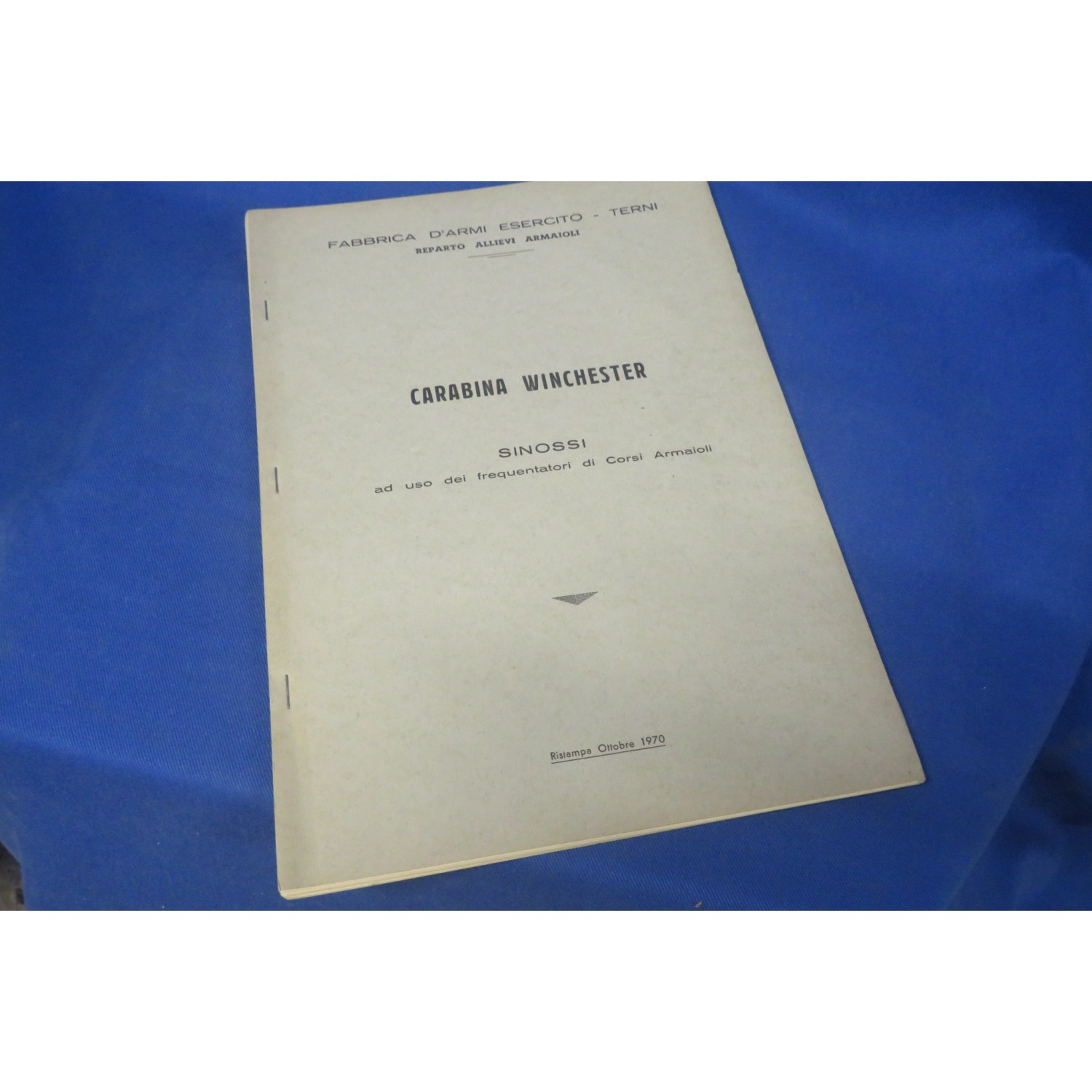 Libro manuale Fabbrica Armi Terni Carabina Winchester M1 1970