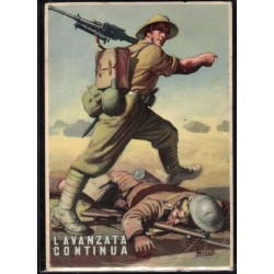 Cartolina di Boccasile "L Avanzata Continua"  Libia