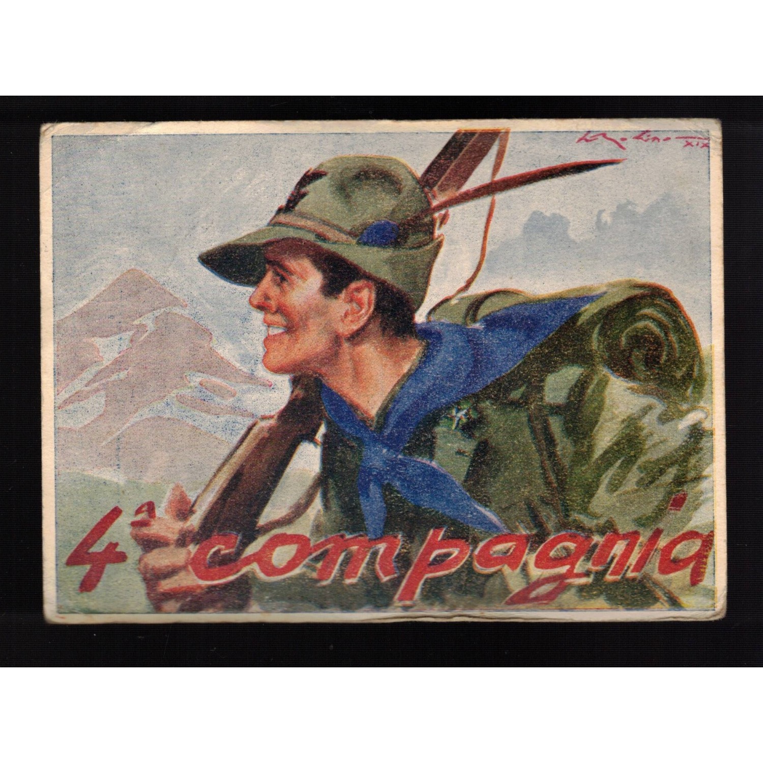 Postcard Alpine troops 4th Company Central Military School of Mountaineering 11th University Battalion