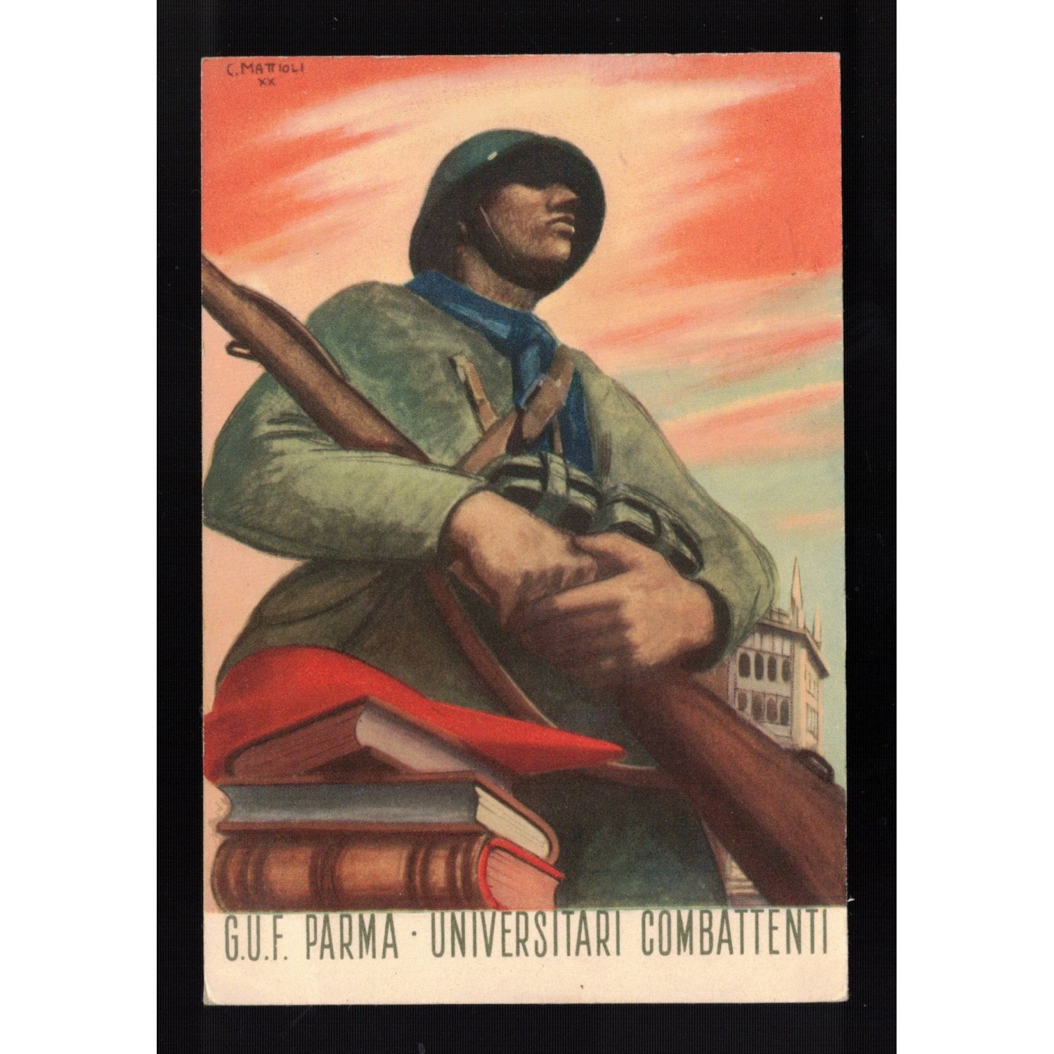 Cartolina GUF Parma Universitari Combattenti
