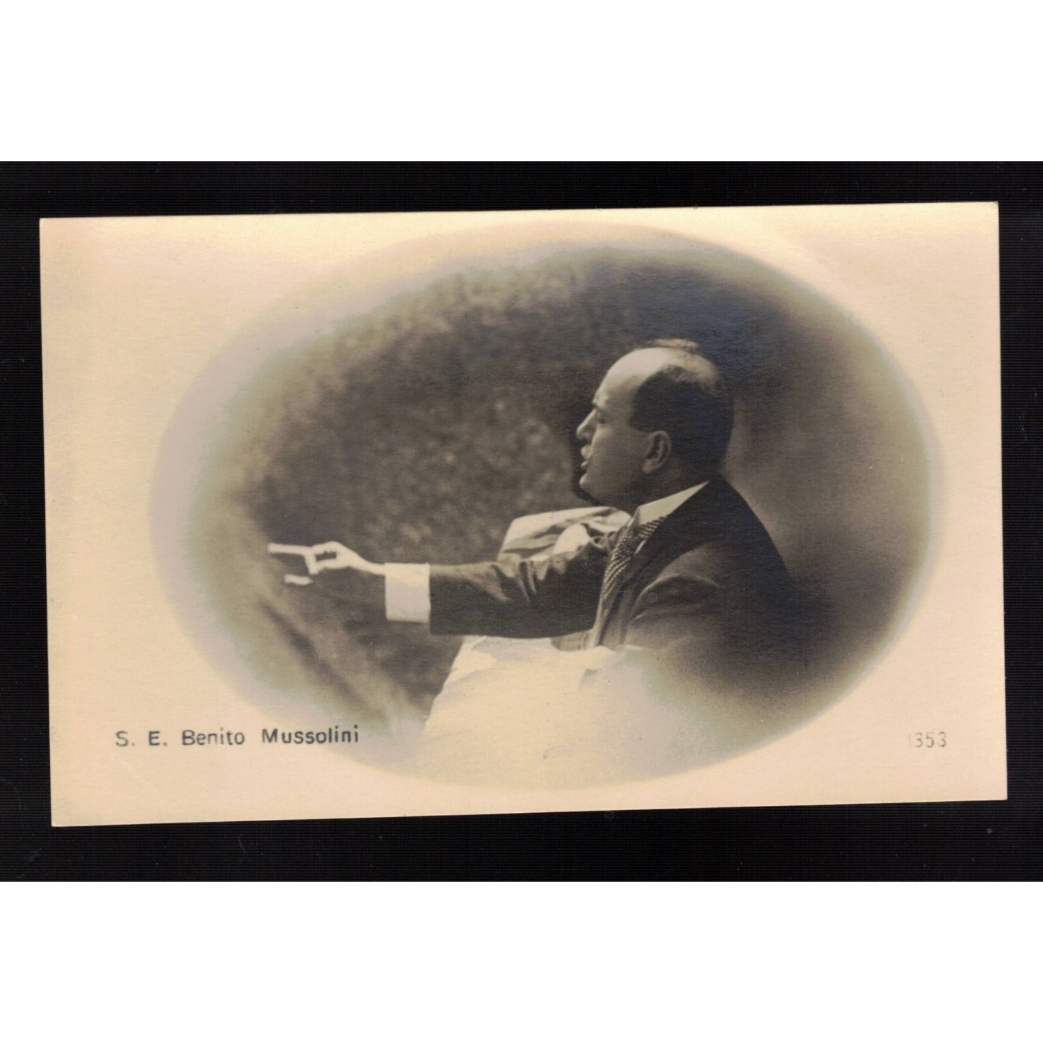 Portrait postcard of the Duce Benito Mussolini, uncirculated