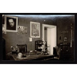 Cartolina di propaganda fascista "Studio del Duce Benito Mussolini " presso il Popolo d Italia