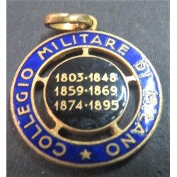 Bronze and enamel medal Military College of Milan