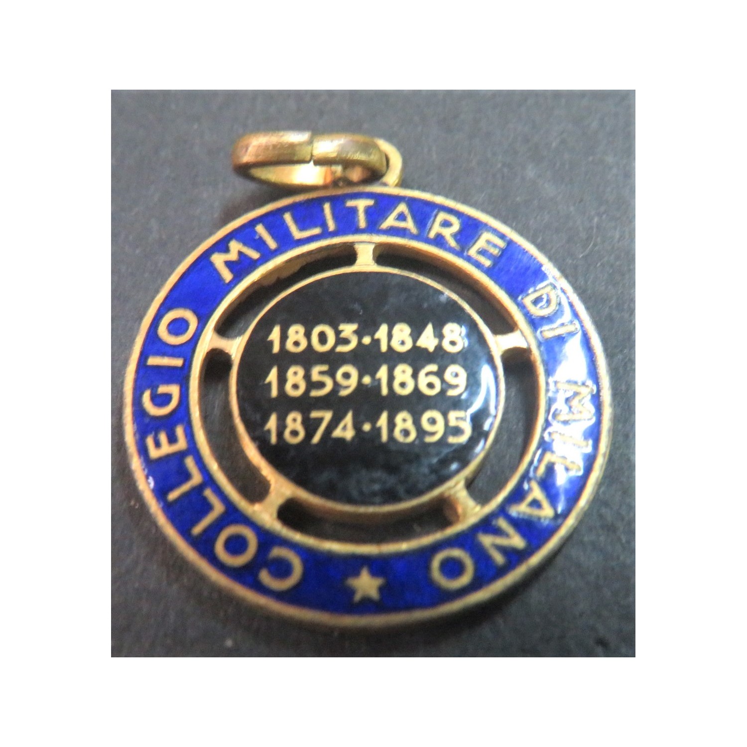 Bronze and enamel medal Military College of Milan