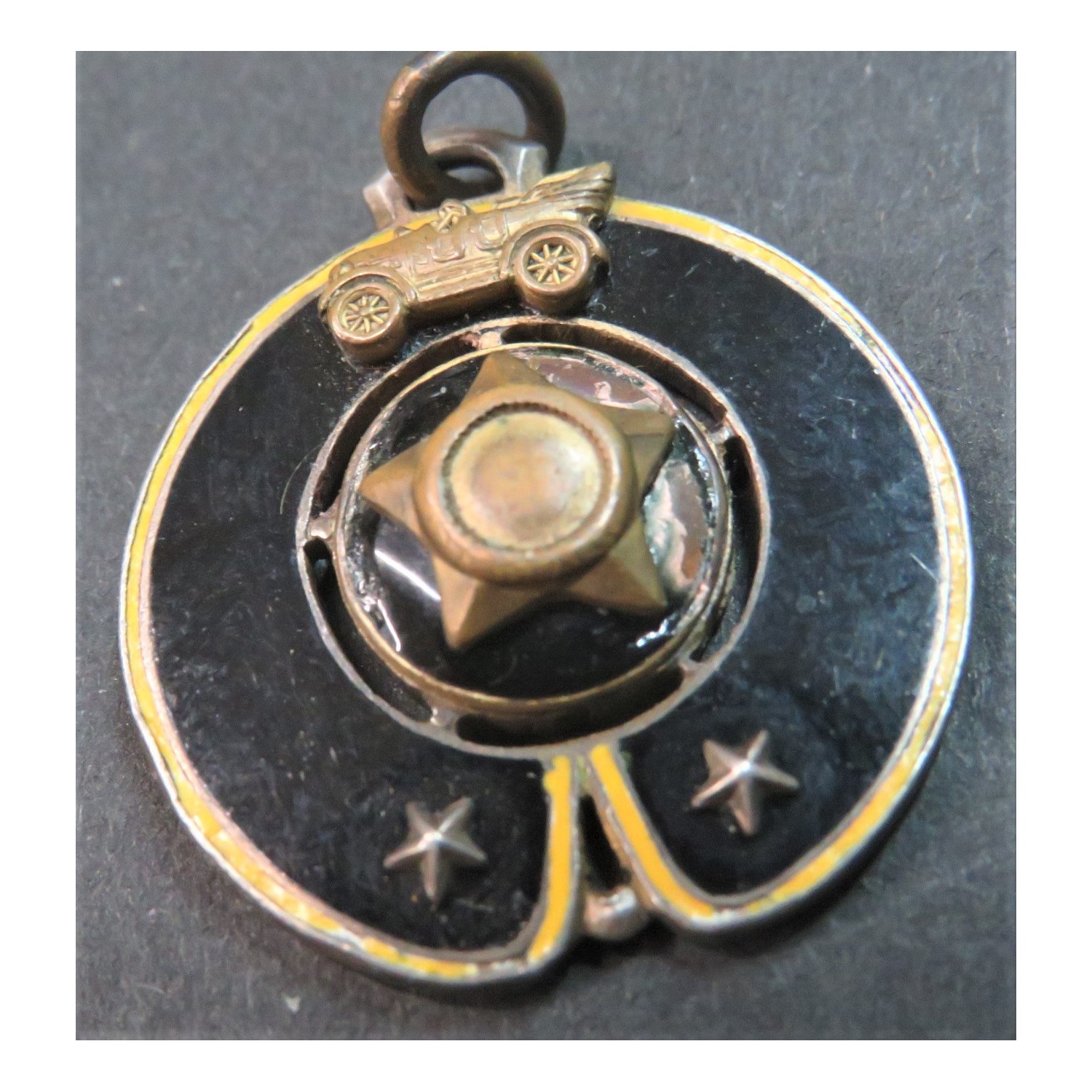 Medaglia in bronzo e smalti detta "baverino"  Treno Artiglieria anni 20