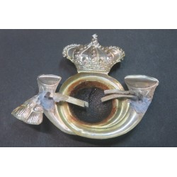 Raro fregio da colbacco per ufficiale del 15° rgt Cavalleggeri "LODI" modello 1895