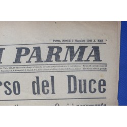 Quotidiano Gazzetta di Parma commenti sul discorso del Duce del 2 Dicembre 1942
