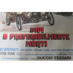 Manifesto cinematografico 1969 "Vivi o preferibilmente morti" con Giuliano Gemma