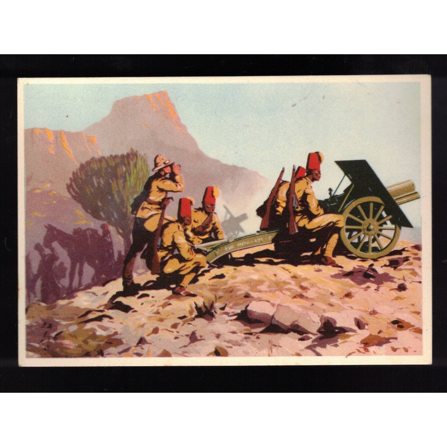 Cartolina Coloniale "Artiglieria Indigena da Montagna" Africa Orientale
