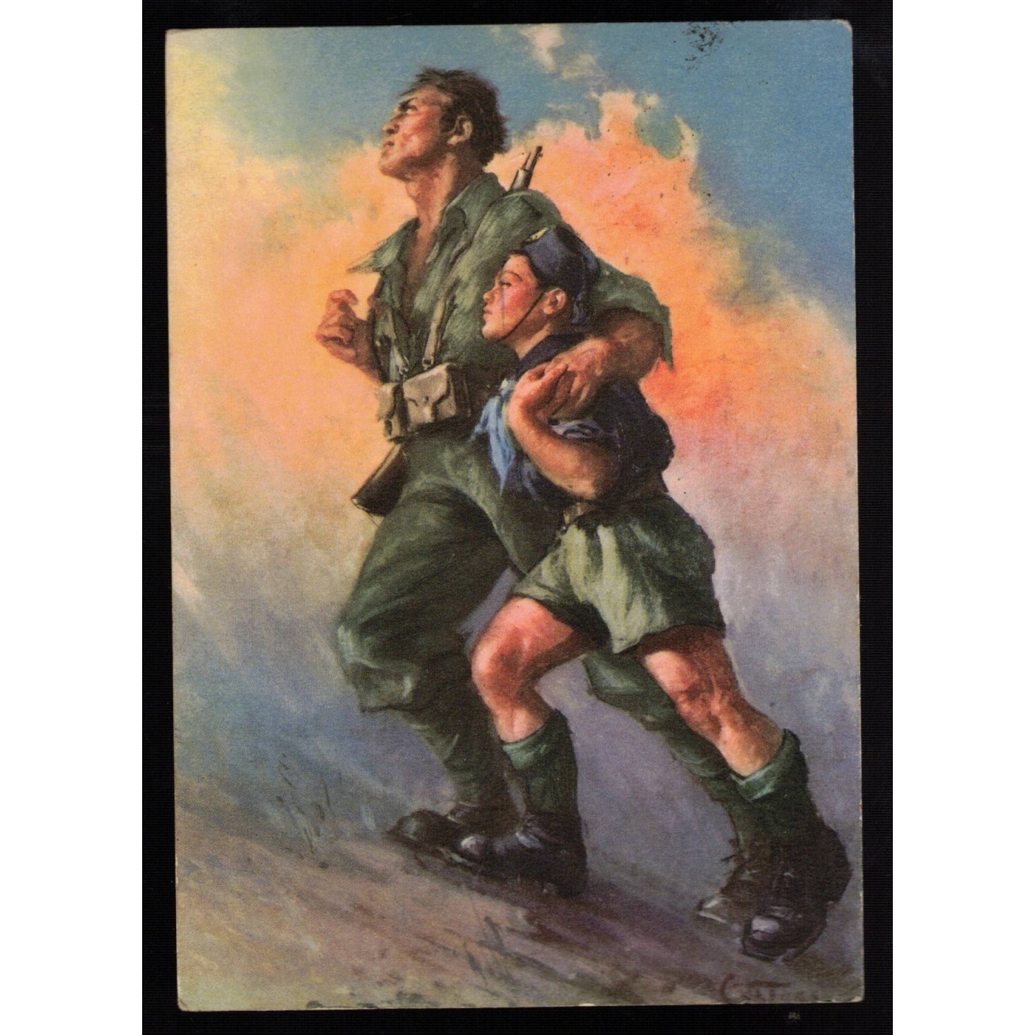 Rare circulated "Ai Soldati d'Italia" GIL postcard