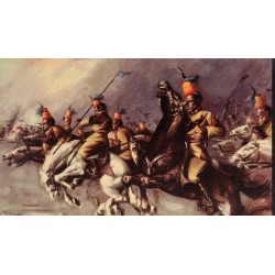 Bellissima cartolina coloniale  Gruppo Squadroni Cavalleria Coloniale "Lancieri degli Arussi"
