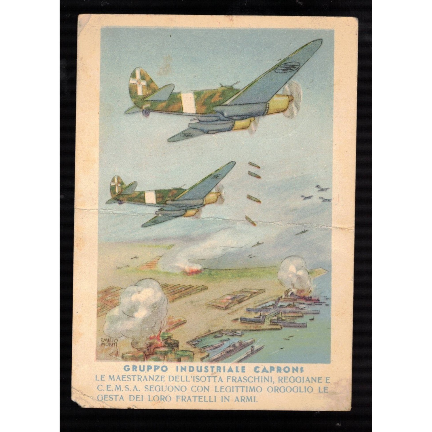 Rare !! postcard CAPRONI Industrial Group Military Post 57 Russian Campaign