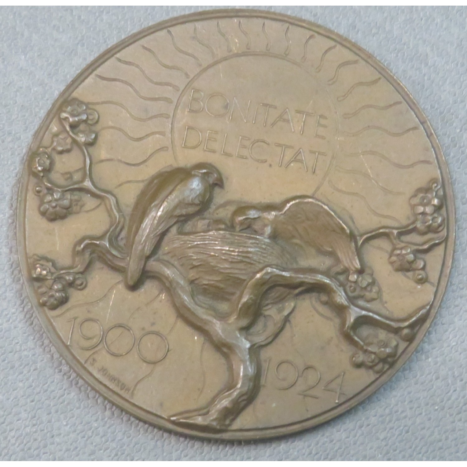 Medaglia in bronzo a ricordo del 24° anno della Fondazione del Comitato "Pro Familia"