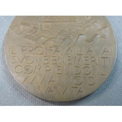 Medaglia in bronzo a ricordo del 24° anno della Fondazione del Comitato "Pro Familia"