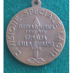 Medaglia in bronzo Divisione Speciale Laghi Campagna d Africa