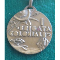 Rare colonial bronze medal and enamels " Ia Brigata Coloniale "