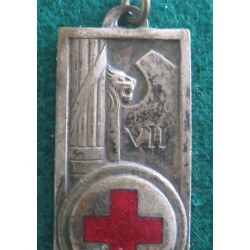 Medaglia in metallo bianco Croce Rossa Italiana anno VII EF