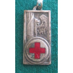 Medaglia in metallo bianco Croce Rossa Italiana anno VII EF