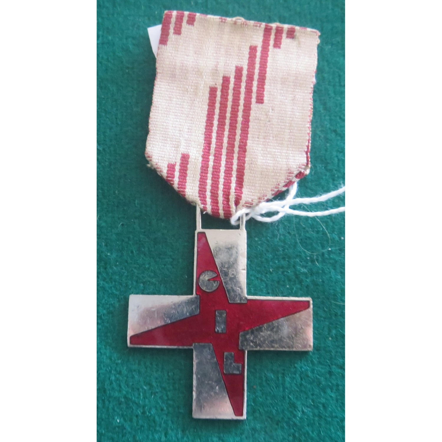 GIL cross medal, red color, small model