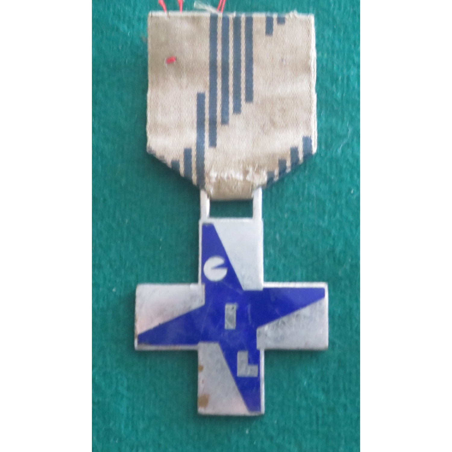 GIL cross medal, blue color, large model