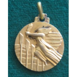 Medaglia premio in argento dorato gare di canottaggio RFIC