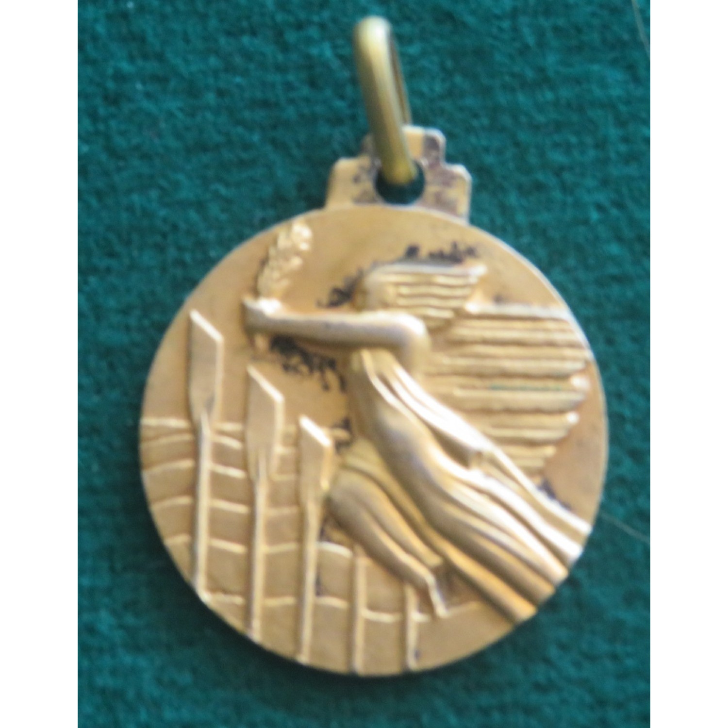 Medaglia premio in argento dorato gare di canottaggio RFIC